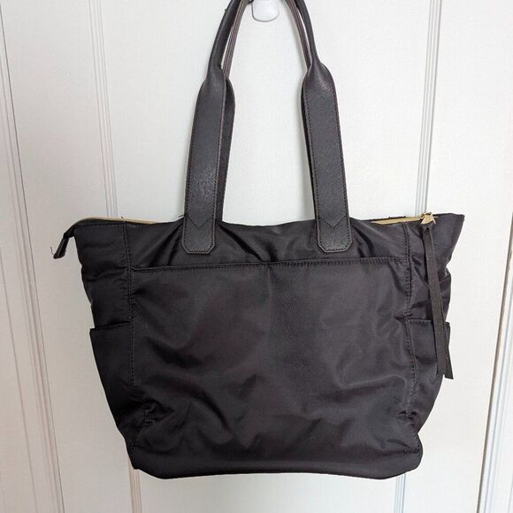 Aimee Kestenberg | Black Nylon Travel Tote Bag with Gold Hardware - Picture 2 of 13